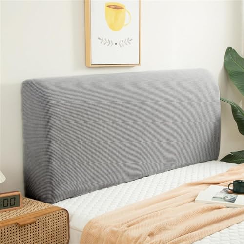 Elastische Bett Bettkopfteil Hussen Bettkopfteil Bezug Kopfteilabdeckung 160/200CM StaubhüLle Bett Kopf Abdeckung Staubdicht Kopfteil Hussen Einfarbig Boxspringbett Kopfteilbezug ( Color : Light Grey von RTSFKFS