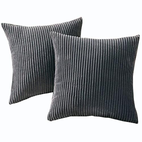 Kissenbezug 60x60 65x65 Kordsamt Zierkissenbezug Dekokissen Sofakissen 40x40 Kord Kissenhülle Dekorative Weiche Zierkissenbezüge Kissen Für Sofa Sessel Zuhause Schlafzimmer(Color 3,65x65 cm Set of 2) von RTSFKFS