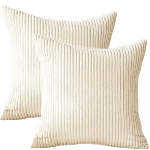 Kissenbezug 60x60 65x65 Kordsamt Zierkissenbezug Dekokissen Sofakissen 40x40 Kord Kissenhülle Dekorative Weiche Zierkissenbezüge Kissen Für Sofa Sessel Zuhause Schlafzimmer(Color 4,65x65 cm Set of 2) von RTSFKFS