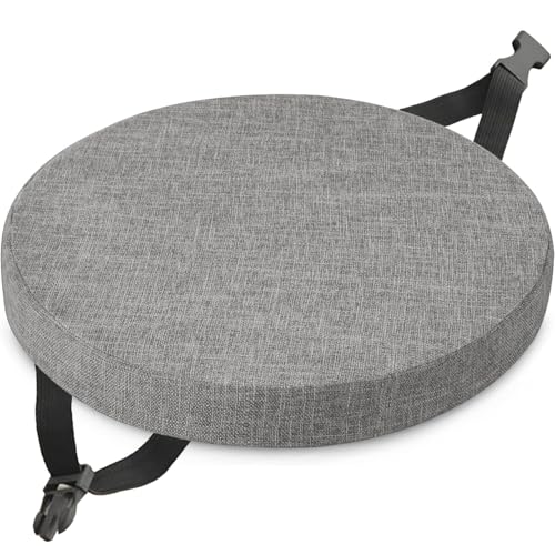 Leinen Sitzpolster Abnehmbares Memory Schaum Runde Sitzauflage,Rund Sitzkissen Stuhlkissen 30×30 35×35 40×40 45×45 50×50cm, for Stuhl Hocker Haus Küche Esszimmer Garten Büro(Color3,35x35x3cm) von RTSFKFS