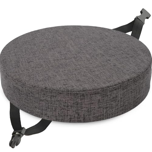 Leinen Sitzpolster Abnehmbares Memory Schaum Runde Sitzauflage,Rund Sitzkissen Stuhlkissen 30×30 35×35 40×40 45×45 50×50cm, for Stuhl Hocker Haus Küche Esszimmer Garten Büro(Color6,48x48x8cm) von RTSFKFS