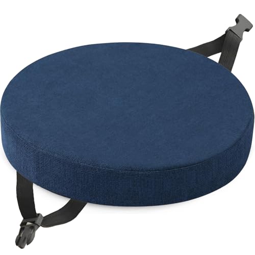 Leinen Sitzpolster Abnehmbares Memory Schaum Runde Sitzauflage,Rund Sitzkissen Stuhlkissen 30×30 35×35 40×40 45×45 50×50cm, for Stuhl Hocker Haus Küche Esszimmer Garten Büro(Color8,35x35x3cm) von RTSFKFS