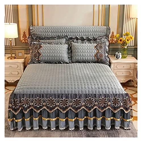 RTSFKFS 3- Teiliges Set Bettrock Tagesdecke Spitze Rüschen Bett Rock Bett Abdeckung Samt Gesteppt Bettrock mit Rüschen 200/220/ 180 Verdicken Warm Prinzessin Spitze Matratzenbezug RTSFKFS 3- Teiliges Set Bettrock Tagesdecke Spitze Rüschen Bett Rock Bett Abdeckung Samt Gesteppt Bettrock mit Rüschen 200/220/ 180 Verdicken Warm Prinzessin Spitze Matratzenbezug von RTSFKFS