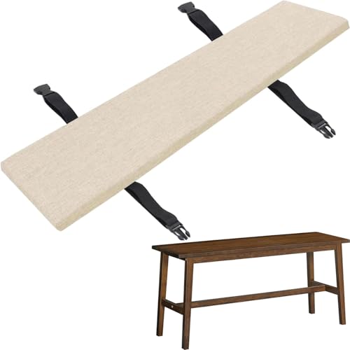 RTSFKFS Bierbankauflagen 180 220 170 110 Bankauflagen Gepolstert 180x30 220x25 200x30 170x23 Sitzkissen Bank 10830 220×25 3cm Dick(Beige,110x33x3cm) von RTSFKFS