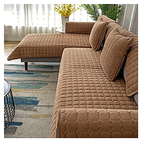 Ecksofa Sofabezug l Form Sofahusse Couchbezug Sofaiberwurf 3/2 Sitzer Sofa Schutz Abdeckung Sofaschoner rutschfest Hund Katze Sofabezügen-Grau (Color : D, Size : 110x240cm 1pc) von RTSFKFS