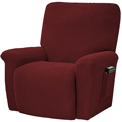 RTSFKFS Jacquard Sesselbezug 4-teiliges, Sesselschoner, Stretchhusse für Relaxsessel Komplett, Elastisch Bezug für Fernsehsessel Liege Ruhesessel Bezüge Sofa überzug Schutzbezug (Color : Color-13) von RTSFKFS