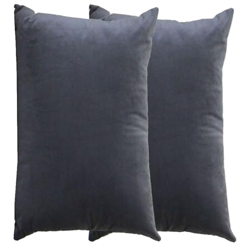 RTSFKFS Kissenbezug 60x80 Kissen 50x70 Bezug Couch Sofa Kissenbezüge Samt 40x60，2er Set Dekokissen Bezug Blau/Grün/Grau,Pillowcase Pillow Cases 40 x 70,Kissen Abdeckung(Q,40x70 cm 2pcs) von RTSFKFS