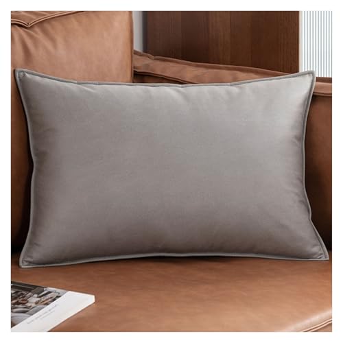 RTSFKFS Sofa Kissenhülle Kissenbezug 50x70,Kunstleder wasserdichte Kissenbezüge 50x50 45x45，Sofakissen Bezug Dekokissen Verstecktem Kissen Hülle Für Auto Sofa Dekorativ(Grey,50x70 cm(1pc)) von RTSFKFS