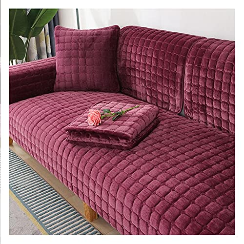 RTSFKFS Sofabezug/Couchbezug l Form 3/2/4 sitzer Ecksofa Samt Sofaschoner rutschfeste Wendbar Sofaüberwurf Sofaschutz für Möbel Bezug (Color : B, Size : 110x210cm1pc) von RTSFKFS