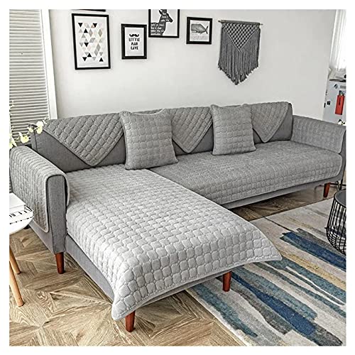 RTSFKFS Sofabezug Ecksofa Couchbezug Sofaiberwurf l Form Eckcouch 3/2 Sitzer Sofaschutz Schonbezug Sofaschoner rutschfest Hund Katze Sofabezügen- Grau (Color : A, Size : 110x180cm1pc) von RTSFKFS