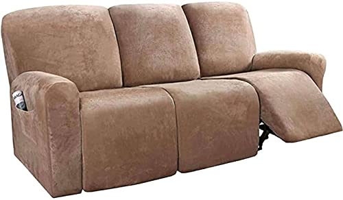 RTSFKFS Stretch Samt Ruhesessel Sofa Bezüge 1 2 3 sitzer，Sesselschoner für Relaxsessel Komplett Sofaüberwurf Fernsehsessel Schutzbezug Stretchhusse für Relaxsessel Sessel-Überwürfe von RTSFKFS
