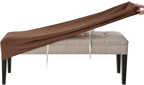 RTSFKFS Universal-Bezug for Esszimmer-Bank, Stretch Dining Bench Cover for Esszimmer Samt Bezug for Esszimmerstuhl Spandex Elastische Stuhlhussen for Wohnzimmer(Kaffee) von RTSFKFS
