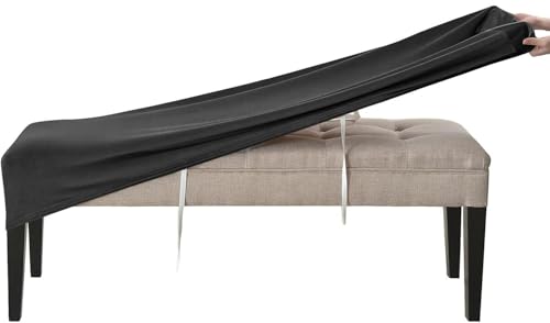 RTSFKFS Universal-Bezug for Esszimmer-Bank, Stretch Dining Bench Cover for Esszimmer Samt Bezug for Esszimmerstuhl Spandex Elastische Stuhlhussen for Wohnzimmer(Schwarz) von RTSFKFS
