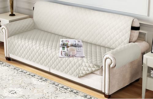 Sofabezüge 3,2,1,4 Sitzer Sofaüberwurf Decke Wasserdicht,Sofabezug mit Armlehne Couchbezug Couch Kissen Set mit Füllung Groß Sofa Decken Bezug Überwürfe rutschfest Sofahusse (Color : White, Size : 3 von RTSFKFS