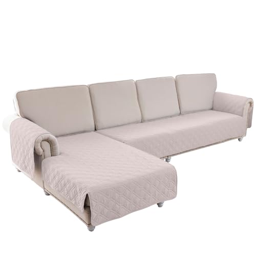 Sofabezug L Form Links Rechts 2 3 Sitzer Wasserdicht ,Sofaüberwurfe Sofa Überzug Bezug Ecksofa Mit Armlehnen L-förmiges Couchbezug Eckcouch L-vormig Bezug Sofabezüge ( Color : Khaki , Size : L Shape 3 von RTSFKFS