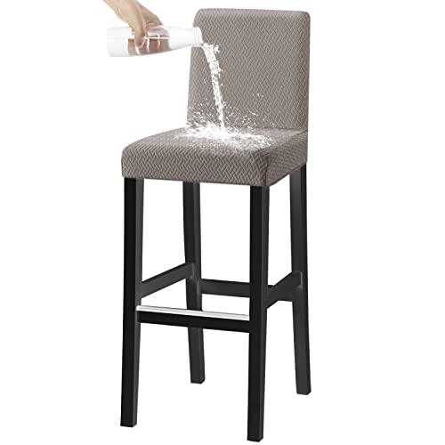 Stretch Barhocker Stuhlhussen Bezüge Barstuhlbezug mit Rückenlehne 2/4/6 Stück Hussen für Barhocker Waschbarer Bar Stuhl-Abdeckung Passend,Café Schemel Hohe Barhocker Stuhl Bezüge ( Color : Taupe , Si von RTSFKFS