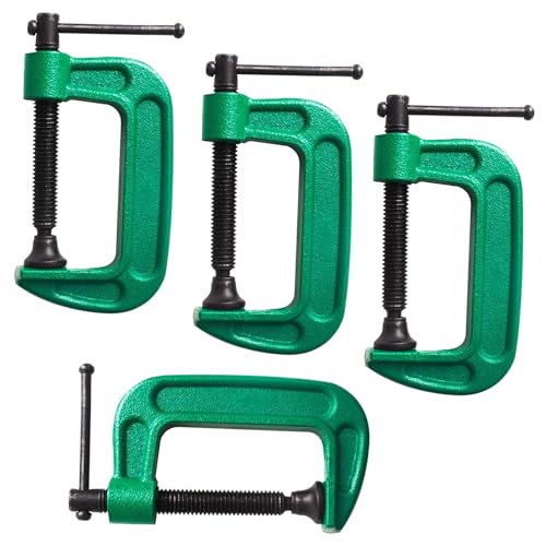 4 Stück C Tischklemme, Heavy Duty Trägerklemme C Klemme Metall Befestigungsklemmen Tischklemmen Grün zum Befestigen Holz von RTSHUK