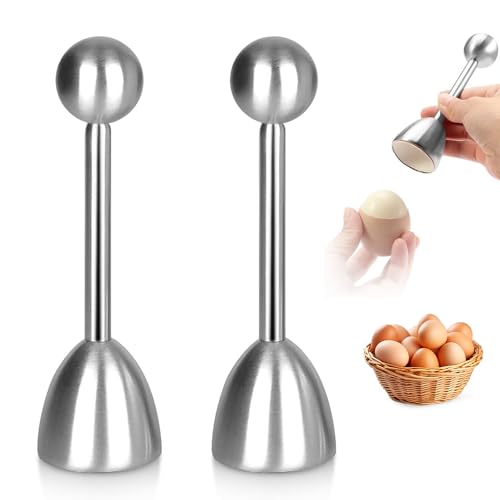 Eierköpfer Eieröffner aus Edelstahl, 2 Stück Eier Cutter Eierköpfer Eierschalensollbruchstellenverursacher Eierpiekser Eierschalenöffner für Weiches Harte Gekochtes Eier Cracker von RTSHUK