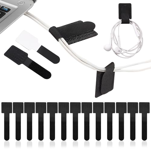 Kabelhalter Selbstklebend Klettverschluss, 22 Stück Kabelmanagement Kabel Organizer Verstellbare Kabelbinder Selbstklebend Klettband Kabelclips Schreibtisch Wiederverwendbar Schwarz für Büro Kabelhalter Selbstklebend Klettverschluss, 22 Stück Kabelmanagement Kabel Organizer Verstellbare Kabelbinder Selbstklebend Klettband Kabelclips Schreibtisch Wiederverwendbar Schwarz für Büro von RTSHUK