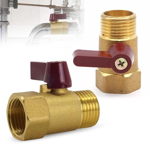 Kugelhahn 1/2 Zoll aus Messing, 2 Stück Absperrhahn 1/2 Zoll Außengewinde Gasabsperrventil DN 15 Messing Kugelhähne Gaskugelhahn mit Innen für Haushalte Industrieanwendungen Kugelhahn 1/2 Zoll aus Messing, 2 Stück Absperrhahn 1/2 Zoll Außengewinde Gasabsperrventil DN 15 Messing Kugelhähne Gaskugelhahn mit Innen für Haushalte Industrieanwendungen von RTSHUK