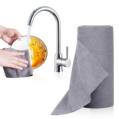 Mikrofaser Reinigungstücher Rolle, 50 Stück Abreißbare Putztücher 30x30cm Fusselfreie Putztuchrollen Mikrofasertücher Rolle Wiederverwendbare Dunkelgrau für Auto Küche Haus Mikrofaser Reinigungstücher Rolle, 50 Stück Abreißbare Putztücher 30x30cm Fusselfreie Putztuchrollen Mikrofasertücher Rolle Wiederverwendbare Dunkelgrau für Auto Küche Haus von RTSHUK