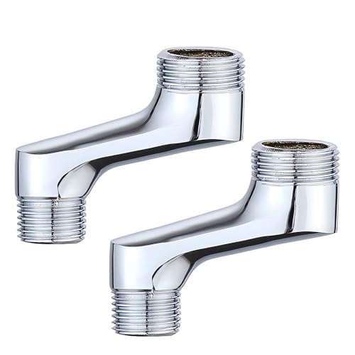 S Anschluss G1/2 bis G3/4, 2 Stück Duscharmaturen Adapter Duscharmatur Adapter Verstellbare G1/2 auf G3/4 Wasserhahnanschluss für Badezimmer Dusch und Waschbeckenarmaturen von RTSHUK