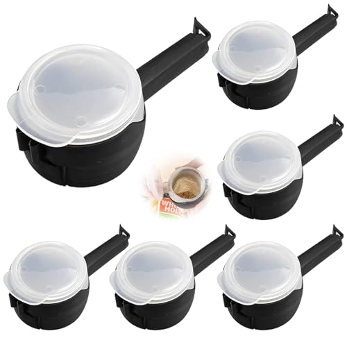 Verschlussclips mit Ausschütter, 6 Stück Beutelklammern für Lebensmittel Versiegelung Clips mit Deckel Verschlussklammern Wiederverwendbare Küchenclip für Zuhause Küche Schwarz Verschlussclips mit Ausschütter, 6 Stück Beutelklammern für Lebensmittel Versiegelung Clips mit Deckel Verschlussklammern Wiederverwendbare Küchenclip für Zuhause Küche Schwarz von RTSHUK