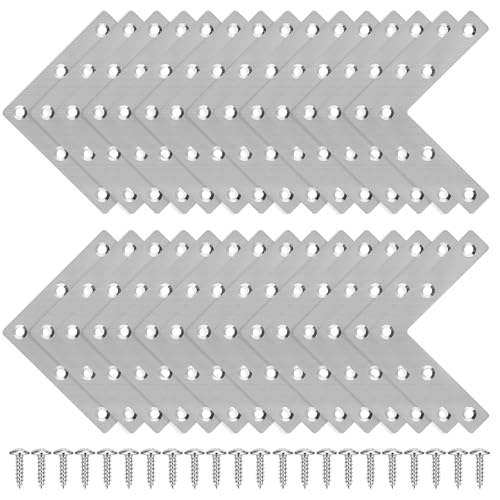 Winkelverbinder, 30 Stück Flachverbinder Edelstahl L-Form Eckwinkel 80 x 80 Flachwinkel 90 Grad Winkel Metall mit Schrauben für Möbel Stühle Holzverbinder von RTSHUK