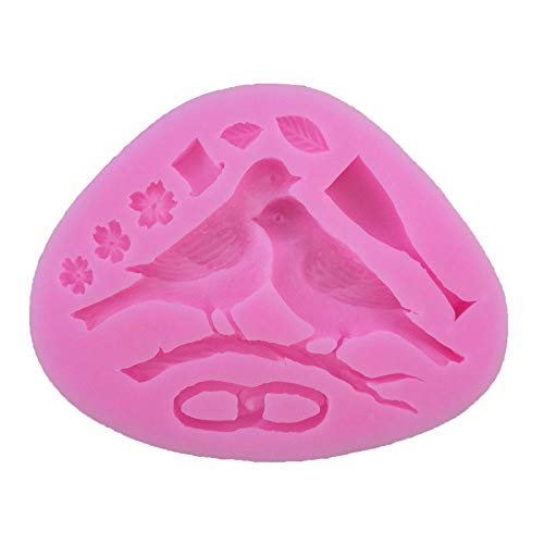 AMLOH Fondant Formen 2 Stück Vogel- Und Ast-Förmige Silikon-Fondant-Kuchen-Backform von RTSP