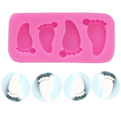 Diy Fondant Formen 3 Stück Babyfüße Geformte Silikon-Fondant-Kuchen-Schaum-Schokoladen-Dekorationsform von RTSP