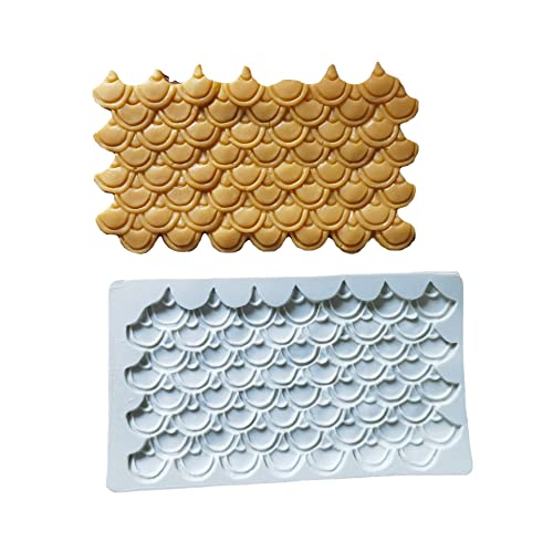 Formen Silikon Fondant Drachenschuppen-Fischschuppen-Silikon-Form-Fondant-Kuchen-Umgebendes Backen-Ton-Werkzeug von RTSP
