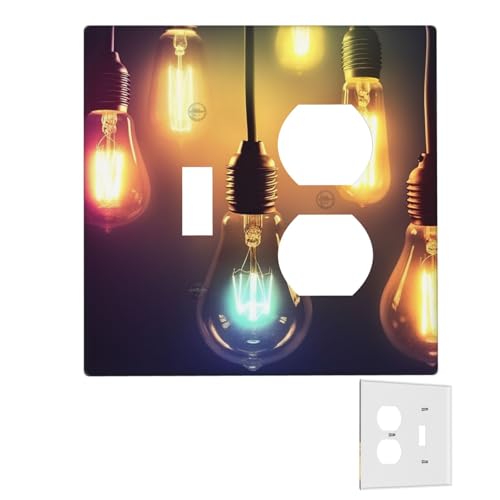 Dekorator-Wandplatte, 2-Gang-Lichtschalter-Abdeckungen, Duplex-Buchsenabdeckungen, Glühbirnen, Wandplatten für Steckdosen, Steckerabdeckung, Standardgröße, Doppel-Wippschalterplatten Dekorator-Wandplatte, 2-Gang-Lichtschalter-Abdeckungen, Duplex-Buchsenabdeckungen, Glühbirnen, Wandplatten für Steckdosen, Steckerabdeckung, Standardgröße, Doppel-Wippschalterplatten von RTSTNMBD