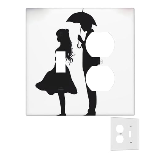 Dekorator-Wandplatte, 2-Gang-Lichtschalter-Abdeckungen, Duplex-Steckdosenabdeckungen, Anime-Liebhaber, Silhouette, Wandplatten für Steckdosen, Steckerabdeckung, mittlere Größe Dekorator-Wandplatte, 2-Gang-Lichtschalter-Abdeckungen, Duplex-Steckdosenabdeckungen, Anime-Liebhaber, Silhouette, Wandplatten für Steckdosen, Steckerabdeckung, mittlere Größe von RTSTNMBD