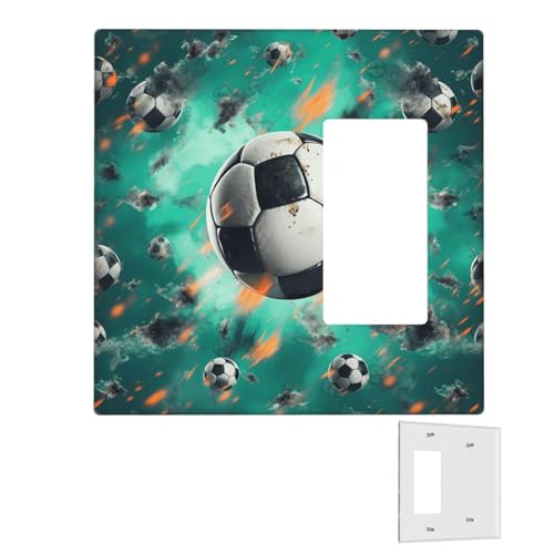 Dekorator-Wandplatte, 2-Gang-Lichtschalter-Abdeckungen, Duplex-Steckdosenabdeckungen, Fußball-Wandplatten für Steckdosen, Steckerabdeckung, Standardgröße, Doppel-Wippschalterplatten Dekorator-Wandplatte, 2-Gang-Lichtschalter-Abdeckungen, Duplex-Steckdosenabdeckungen, Fußball-Wandplatten für Steckdosen, Steckerabdeckung, Standardgröße, Doppel-Wippschalterplatten von RTSTNMBD