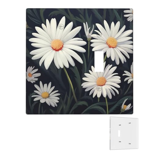 Dekorator-Wandplatte, 2-Gang-Lichtschalter-Abdeckungen, Duplex-Steckdosenabdeckungen, Gänseblümchen-Wandplatten für Steckdosen, Steckerabdeckung, Standardgröße, Doppel-Wippschalterplatten Dekorator-Wandplatte, 2-Gang-Lichtschalter-Abdeckungen, Duplex-Steckdosenabdeckungen, Gänseblümchen-Wandplatten für Steckdosen, Steckerabdeckung, Standardgröße, Doppel-Wippschalterplatten von RTSTNMBD