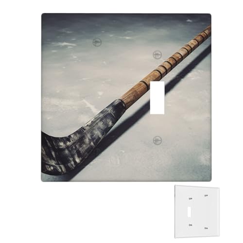 Dekorator-Wandplatte, 2-Gang-Lichtschalter-Abdeckungen, Duplex-Steckdosenabdeckungen, Hockeyschläger-Wandplatten für Steckdosen, Steckerabdeckung, Standardgröße, Doppel-Wippschalterplatten von RTSTNMBD