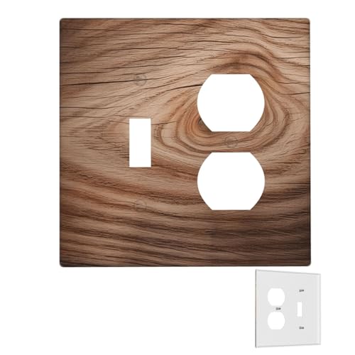 Dekorator-Wandplatte, 2-Gang-Lichtschalter-Abdeckungen, Duplex-Steckdosenabdeckungen, Holzmaserung, Wandplatten für Steckdosen, Steckerabdeckung, Standardgröße, Doppel-Wippschalterplatten Dekorator-Wandplatte, 2-Gang-Lichtschalter-Abdeckungen, Duplex-Steckdosenabdeckungen, Holzmaserung, Wandplatten für Steckdosen, Steckerabdeckung, Standardgröße, Doppel-Wippschalterplatten von RTSTNMBD