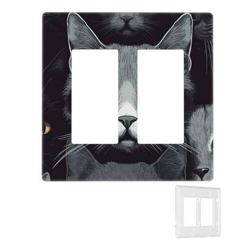 Dekorator-Wandplatte, 2-Gang-Lichtschalter-Abdeckungen, Duplex-Steckdosenabdeckungen, Katzen, Wandplatten für Steckdosen, Steckerabdeckung, Standardgröße, Doppel-Wippschalterplatten Dekorator-Wandplatte, 2-Gang-Lichtschalter-Abdeckungen, Duplex-Steckdosenabdeckungen, Katzen, Wandplatten für Steckdosen, Steckerabdeckung, Standardgröße, Doppel-Wippschalterplatten von RTSTNMBD