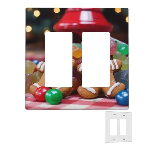 Dekorator-Wandplatte, 2-Gang-Lichtschalter-Abdeckungen, Duplex-Steckdosenabdeckungen, Lebkuchenmann, Süßigkeiten, Wandplatten für Steckdosen, Steckerabdeckung, Standardgröße Dekorator-Wandplatte, 2-Gang-Lichtschalter-Abdeckungen, Duplex-Steckdosenabdeckungen, Lebkuchenmann, Süßigkeiten, Wandplatten für Steckdosen, Steckerabdeckung, Standardgröße von RTSTNMBD