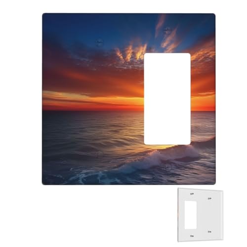 Dekorator-Wandplatte, 2-Gang-Lichtschalter-Abdeckungen, Duplex-Steckdosenabdeckungen, Meer und Sonnenuntergang, Wandplatten für Steckdosen, Steckerabdeckung, Standardgröße, Doppel-Wippschalterplatten Dekorator-Wandplatte, 2-Gang-Lichtschalter-Abdeckungen, Duplex-Steckdosenabdeckungen, Meer und Sonnenuntergang, Wandplatten für Steckdosen, Steckerabdeckung, Standardgröße, Doppel-Wippschalterplatten von RTSTNMBD