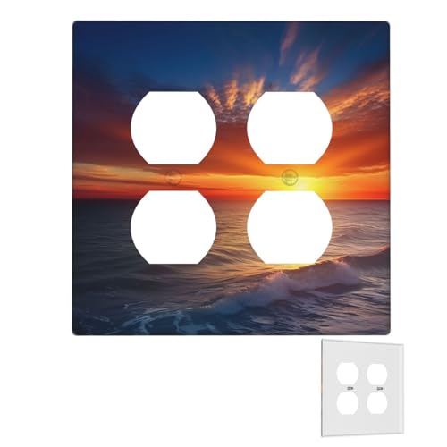 Dekorator-Wandplatte, 2-Gang-Lichtschalter-Abdeckungen, Duplex-Steckdosenabdeckungen, Meer und Sonnenuntergang, Wandplatten für Steckdosen, Steckerabdeckung, Standardgröße, Doppel-Wippschalterplatten Dekorator-Wandplatte, 2-Gang-Lichtschalter-Abdeckungen, Duplex-Steckdosenabdeckungen, Meer und Sonnenuntergang, Wandplatten für Steckdosen, Steckerabdeckung, Standardgröße, Doppel-Wippschalterplatten von RTSTNMBD