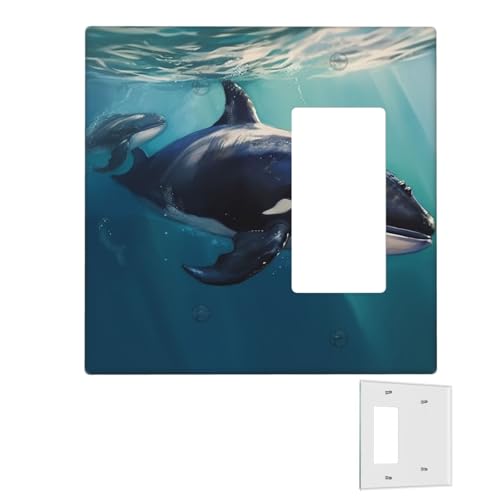 Dekorator-Wandplatte, 2-Gang-Lichtschalter-Abdeckungen, Duplex-Steckdosenabdeckungen, Meerwal-Wandplatten für Steckdosen, Steckerabdeckung, mittlere Größe, Doppel-Wippschalterplatten von RTSTNMBD