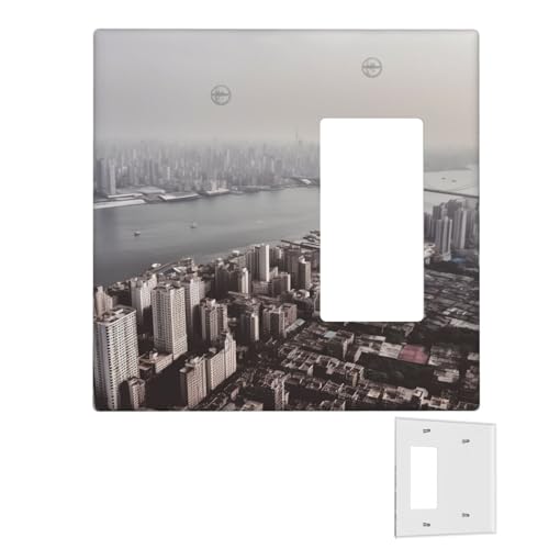 Dekorator-Wandplatte, 2-Gang-Lichtschalter-Abdeckungen, Duplex-Steckdosenabdeckungen, Mumbai Stadt-Wandplatten für Steckdosen, Steckerabdeckung, Standardgröße, Doppel-Wippschalterplatten Dekorator-Wandplatte, 2-Gang-Lichtschalter-Abdeckungen, Duplex-Steckdosenabdeckungen, Mumbai Stadt-Wandplatten für Steckdosen, Steckerabdeckung, Standardgröße, Doppel-Wippschalterplatten von RTSTNMBD
