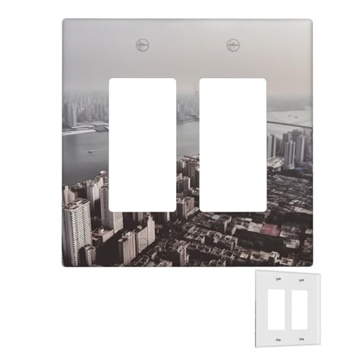 Dekorator-Wandplatte, 2-Gang-Lichtschalter-Abdeckungen, Duplex-Steckdosenabdeckungen, Mumbai Stadt-Wandplatten für Steckdosen, Steckerabdeckung, mittlere Größe, Doppel-Wippschalterplatten Dekorator-Wandplatte, 2-Gang-Lichtschalter-Abdeckungen, Duplex-Steckdosenabdeckungen, Mumbai Stadt-Wandplatten für Steckdosen, Steckerabdeckung, mittlere Größe, Doppel-Wippschalterplatten von RTSTNMBD