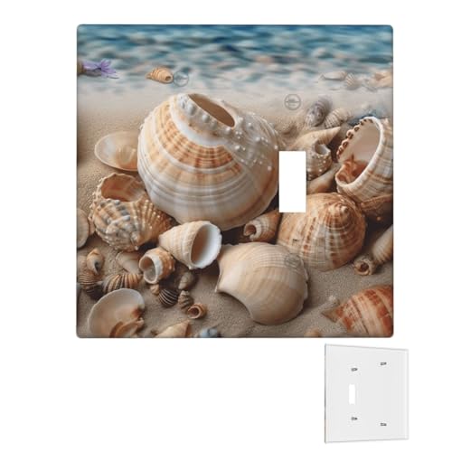 Dekorator-Wandplatte, 2-Gang-Lichtschalter-Abdeckungen, Duplex-Steckdosenabdeckungen, Muscheln am Meer, Wandplatten für Steckdosen, Steckerabdeckung, Standardgröße, Doppel-Wippschalterplatten Dekorator-Wandplatte, 2-Gang-Lichtschalter-Abdeckungen, Duplex-Steckdosenabdeckungen, Muscheln am Meer, Wandplatten für Steckdosen, Steckerabdeckung, Standardgröße, Doppel-Wippschalterplatten von RTSTNMBD