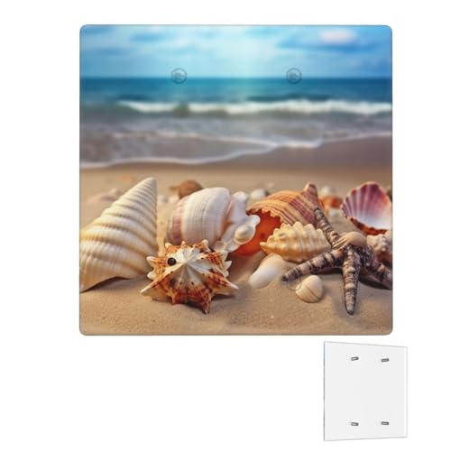 Dekorator-Wandplatte, 2-Gang-Lichtschalter-Abdeckungen, Duplex-Steckdosenabdeckungen, Muscheln am Sandstrand, Wandplatten für Steckdosen, Steckerabdeckung, Standardgröße, Doppel-Wippschalterplatten Dekorator-Wandplatte, 2-Gang-Lichtschalter-Abdeckungen, Duplex-Steckdosenabdeckungen, Muscheln am Sandstrand, Wandplatten für Steckdosen, Steckerabdeckung, Standardgröße, Doppel-Wippschalterplatten von RTSTNMBD