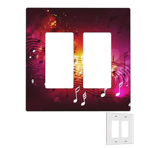 Dekorator-Wandplatte, 2-Gang-Lichtschalter-Abdeckungen, Duplex-Steckdosenabdeckungen, Musiknoten-Wandplatten für Steckdosen, Steckerabdeckung, Standardgröße, Doppel-Wippschalterplatten Dekorator-Wandplatte, 2-Gang-Lichtschalter-Abdeckungen, Duplex-Steckdosenabdeckungen, Musiknoten-Wandplatten für Steckdosen, Steckerabdeckung, Standardgröße, Doppel-Wippschalterplatten von RTSTNMBD