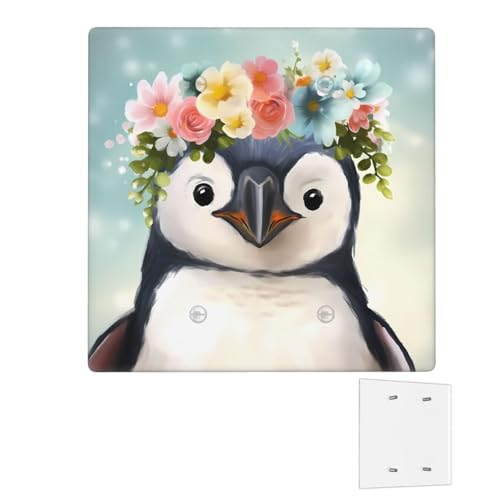 Dekorator-Wandplatte, 2-Gang-Lichtschalter-Abdeckungen, Duplex-Steckdosenabdeckungen, Pinguin mit Blumen, Wandplatten für Steckdosen, Steckerabdeckung, mittlere Größe, Doppel-Wippschalterplatten Dekorator-Wandplatte, 2-Gang-Lichtschalter-Abdeckungen, Duplex-Steckdosenabdeckungen, Pinguin mit Blumen, Wandplatten für Steckdosen, Steckerabdeckung, mittlere Größe, Doppel-Wippschalterplatten von RTSTNMBD