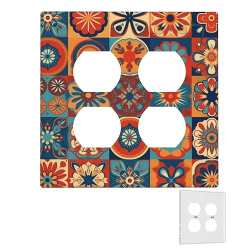 Dekorator-Wandplatte, 2-Gang-Lichtschalter-Abdeckungen, Duplex-Steckdosenabdeckungen, Retro-Flowwer-Wandplatten für Steckdosen, Steckerabdeckung, Standardgröße, Doppel-Wippschalterplatten Dekorator-Wandplatte, 2-Gang-Lichtschalter-Abdeckungen, Duplex-Steckdosenabdeckungen, Retro-Flowwer-Wandplatten für Steckdosen, Steckerabdeckung, Standardgröße, Doppel-Wippschalterplatten von RTSTNMBD