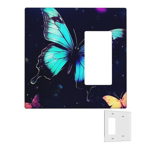 Dekorator-Wandplatte, 2-Gang-Lichtschalter-Abdeckungen, Duplex-Steckdosenabdeckungen, Schmetterlings-Wandplatten für Steckdosen, Steckerabdeckung, Standardgröße, Doppel-Wippschalterplatten Dekorator-Wandplatte, 2-Gang-Lichtschalter-Abdeckungen, Duplex-Steckdosenabdeckungen, Schmetterlings-Wandplatten für Steckdosen, Steckerabdeckung, Standardgröße, Doppel-Wippschalterplatten von RTSTNMBD